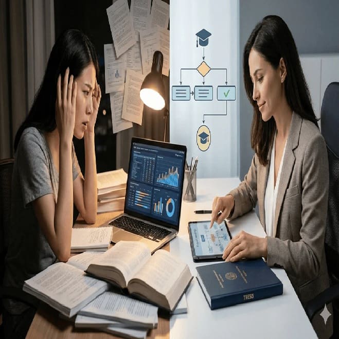 ผ่าโลกงานวิจัย: ทำไม “ที่ปรึกษาและบริการรับทำวิจัย” ถึงเป็นกุญแจลับสู่ความสำเร็จของมหาบัณฑิตและดุษฎีบัณฑิต? (ฉบับเจาะลึก)